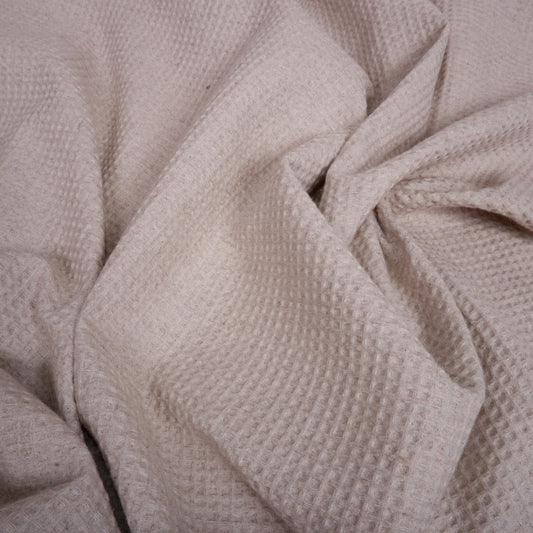 Sand - waffle weave - Linen cotton blend fabric - T023VA