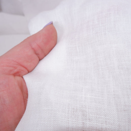 290 cm WIDE - White linen fabric - T028M