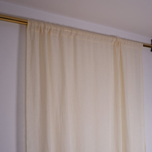 Vanilla - Sheer Linen curtain - with rod pocket