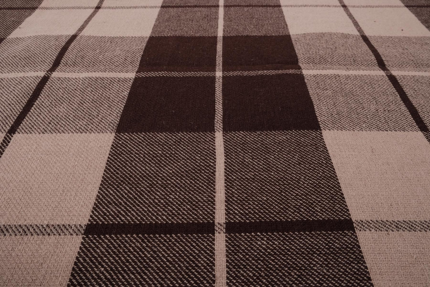 Tartan brown - extra wide heavy linen - 196R