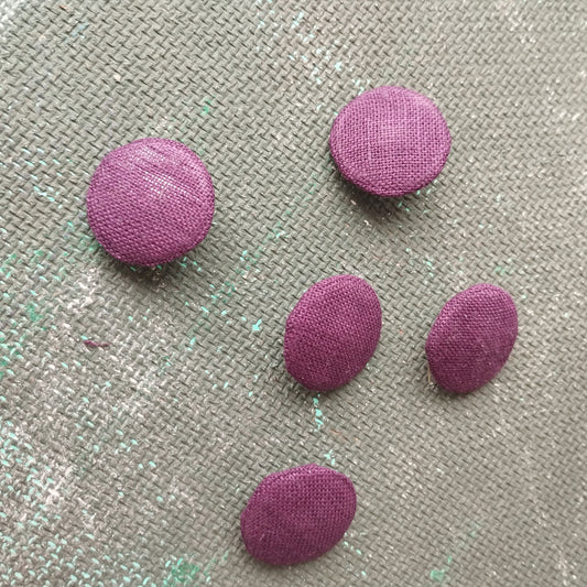Linen Buttons in purple linen