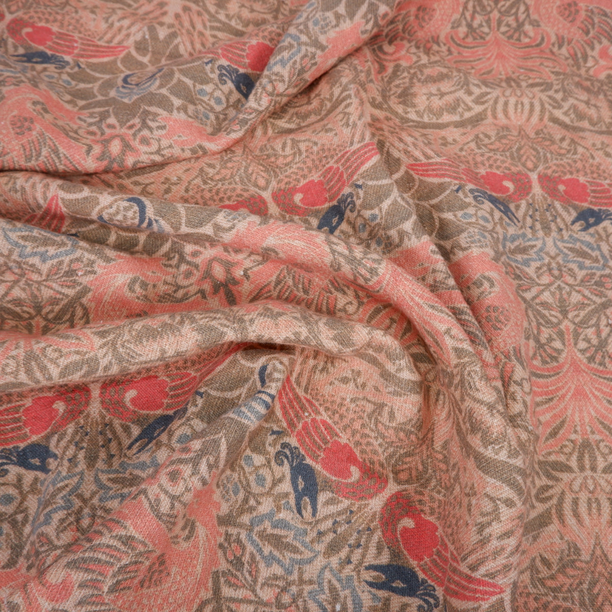 Printed linen fabric - Dragon Pink LL343P