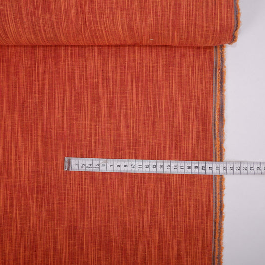 Tiny stripes - brick red - linen fabric - T142