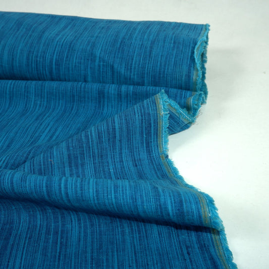Tiny stripes - blue linen fabric - T146