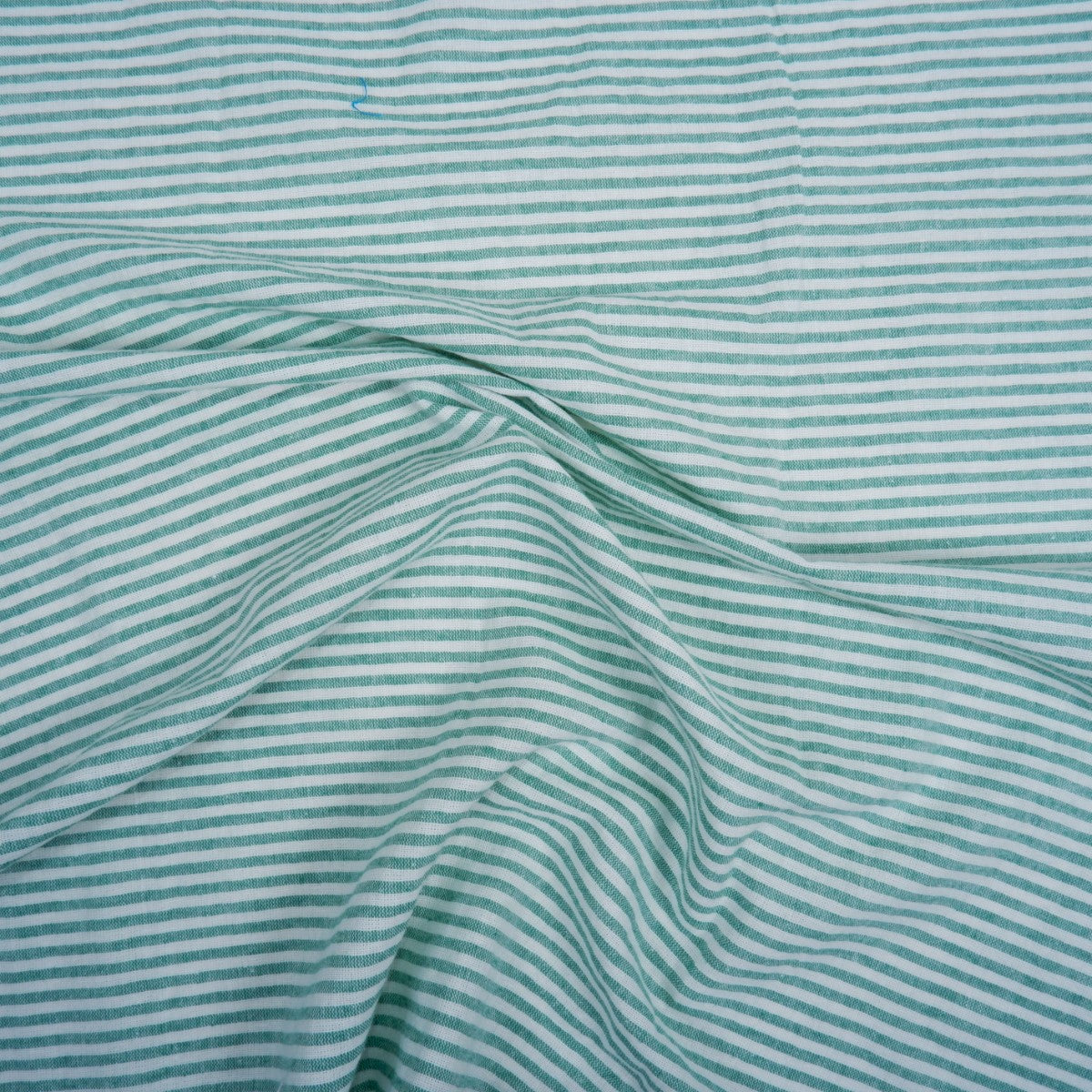 192 cm WIDE - Green and white stripes - linen fabric - T162