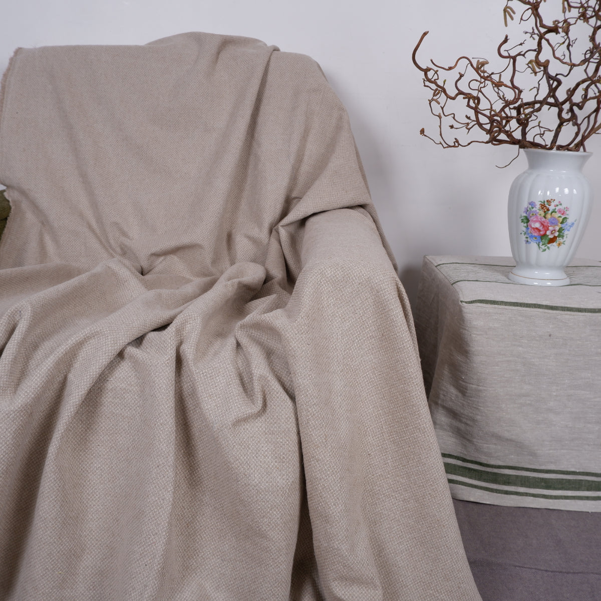 Natural linen blanket - Rice