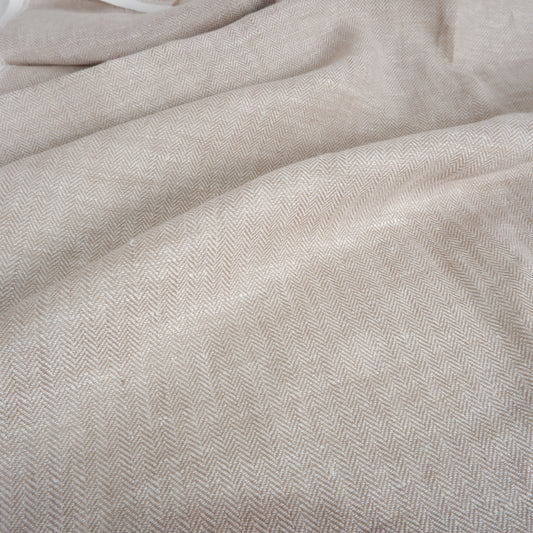 Linen fabric - Herringbone Natur - T127