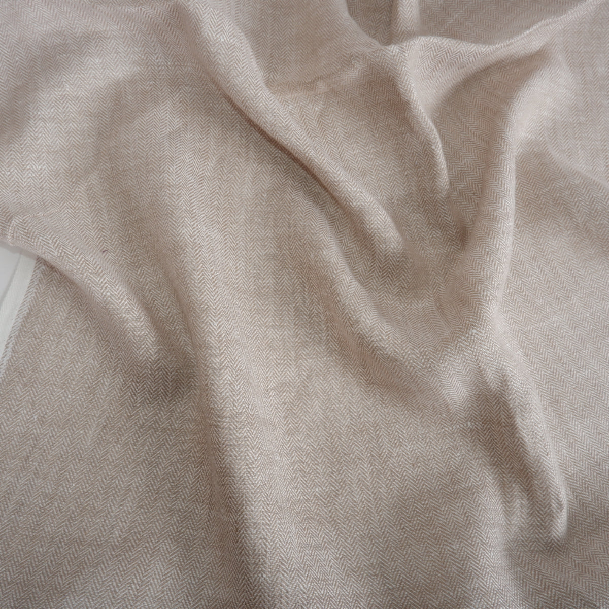 Linen fabric - Herringbone Natur - T127