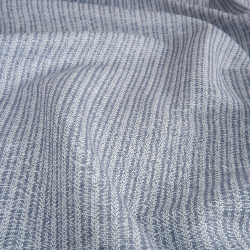 Linen fabric - greyish blue fishbone - T106