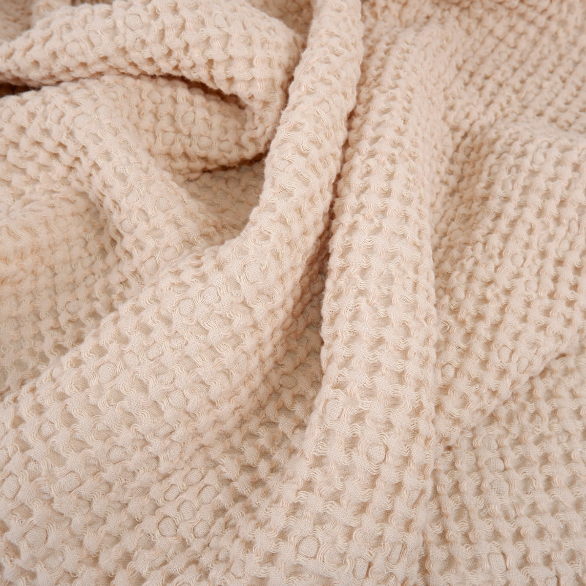 Beige Waffle Linen Bath Towel