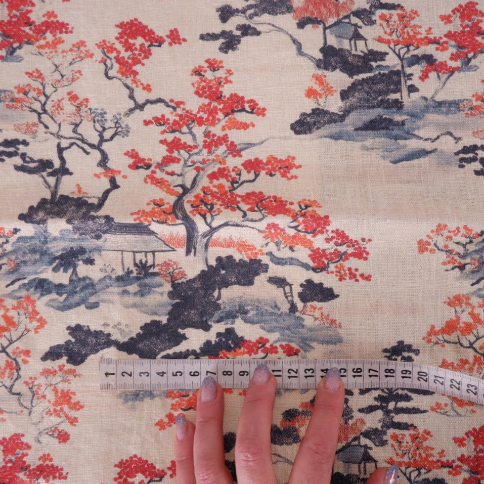 Autumn in Japan - Printed linen fabric - LL357P