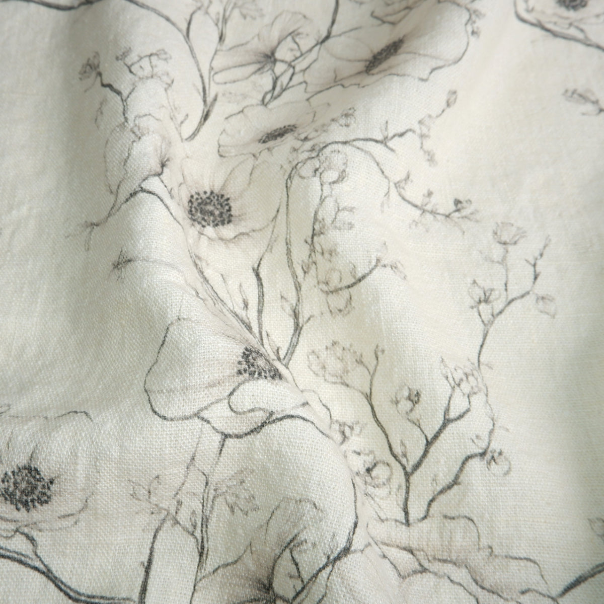 Poppy flower - Printed linen fabric - LL359P