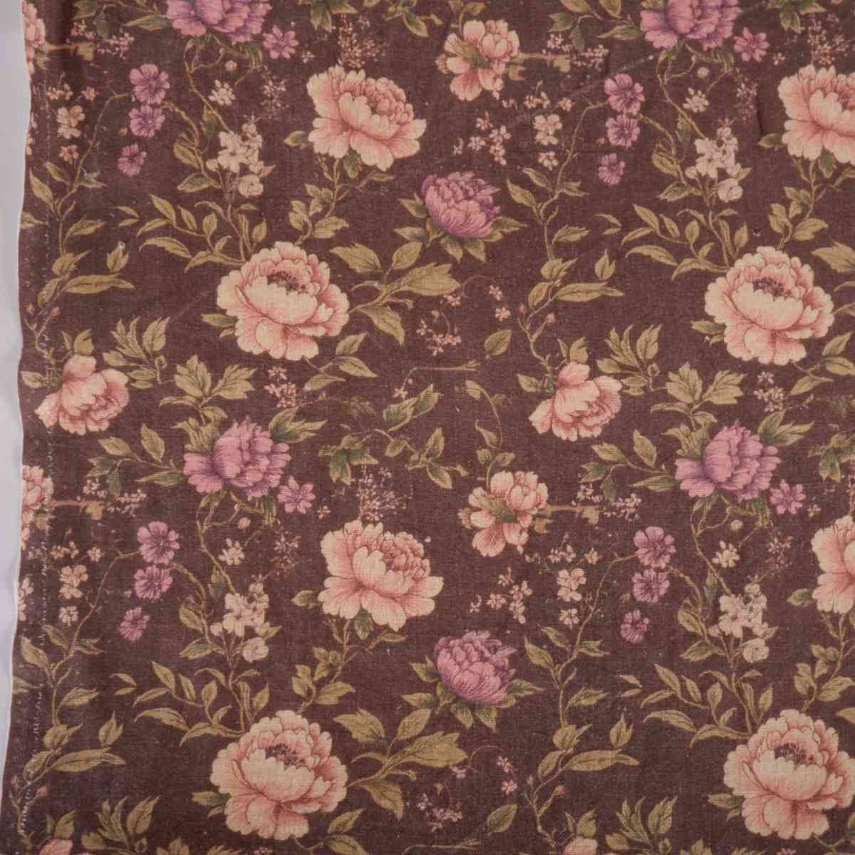 Provence Peonies - Printed floral linen fabric - LL372P