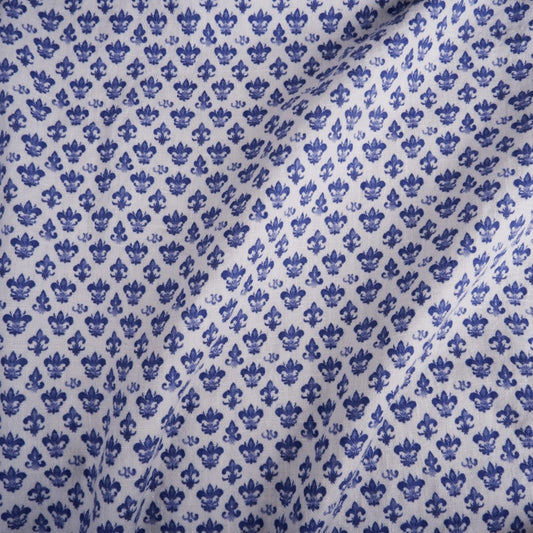 Fleur de lis - Printed linen fabric - LL360P