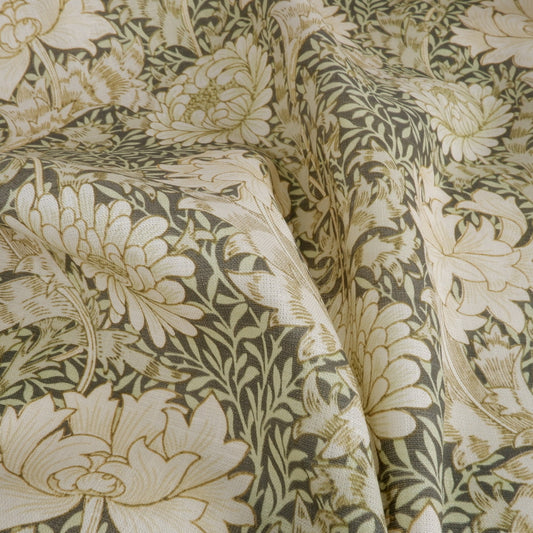 chrysanthemum print pattern from William Morris - Printed linen fabric 2057