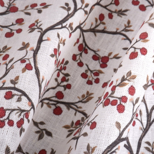 Mountain-ash print - Printed linen fabric 2064