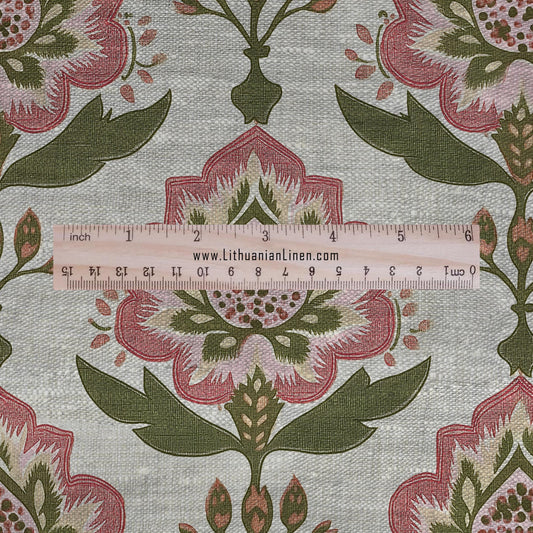 100% LINEN Fabric Paisley print - colorful indian block print on linen print upholstery curtains dress making 2499