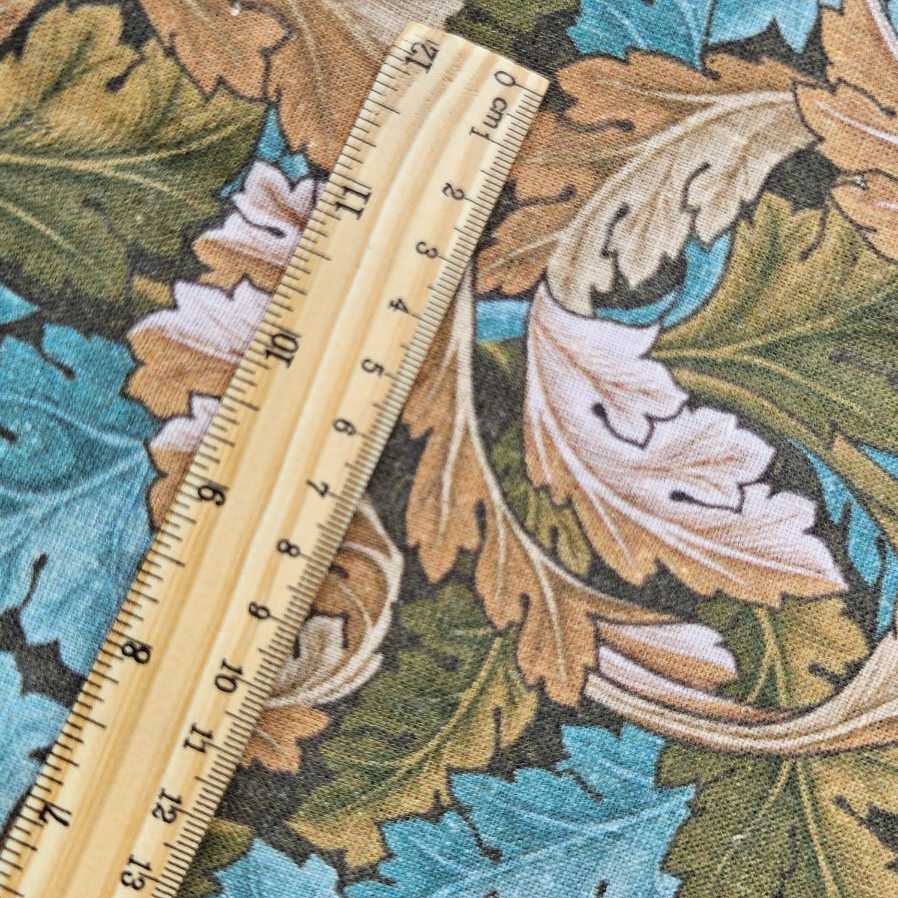 100% Linen fabric William Morris print Acanthus - brown green leaves 2554