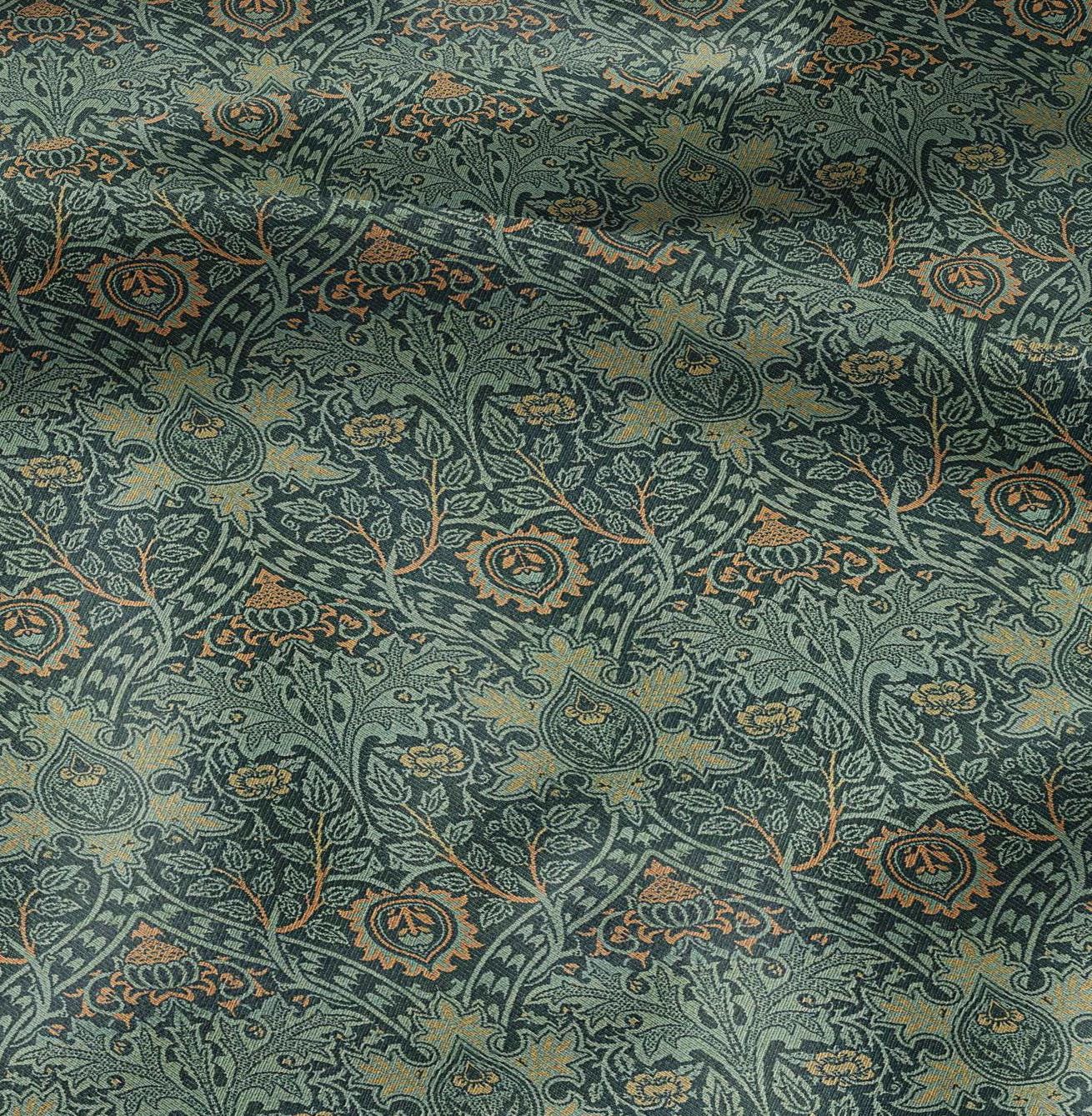 William Morris Ispahan print 100% LINEN, Victorian Art and crafts linen fabric botanical Historical upholstery home textile