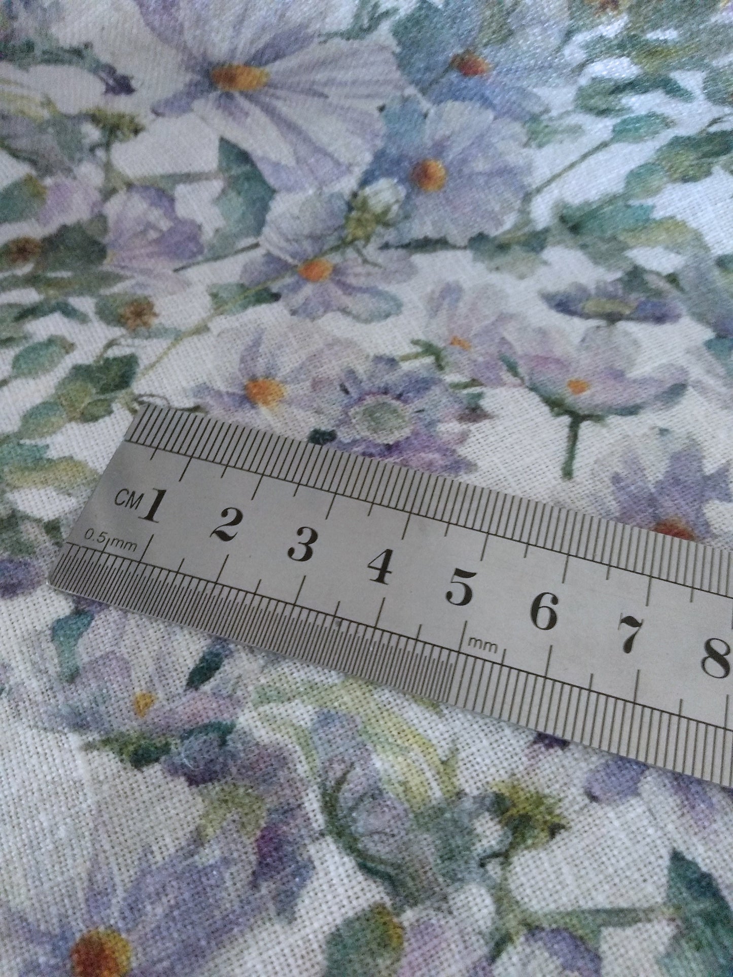 100% linen fabric Medium weight 150gsm Prewashed . Print lillac. for blouses, dresses, curtains, scarves,