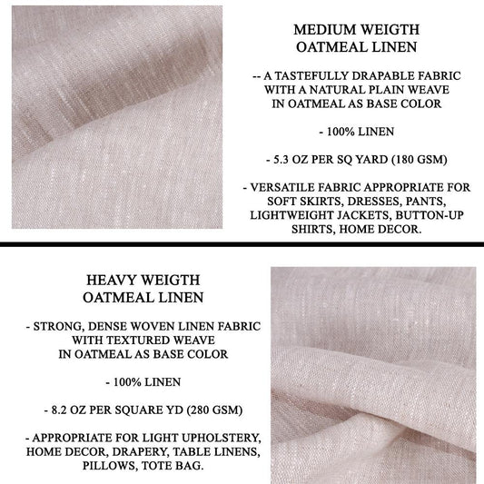 100% LINEN Fabric Striped floral print - block print navy blue red on oatmeal linen for upholstery curtains dress making 2668