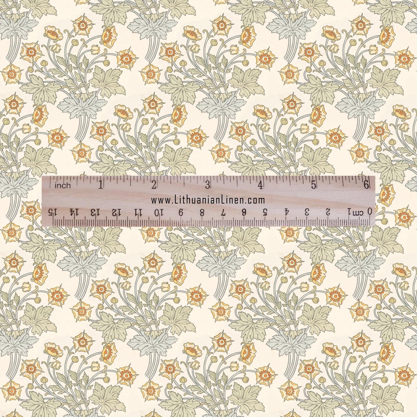 100% linen Ranunculus prints fabric for Curtain Upholstery Cushion - Butter cup flower Art deco flower print fabric for dress making sewing