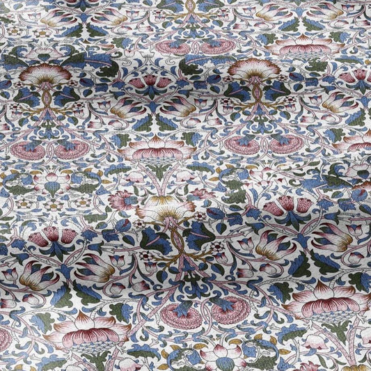 William Morris Lodden print on 100% LINEN - Victorian Art crafts linen Fabric - botanical Historical upholstery home textile 2533