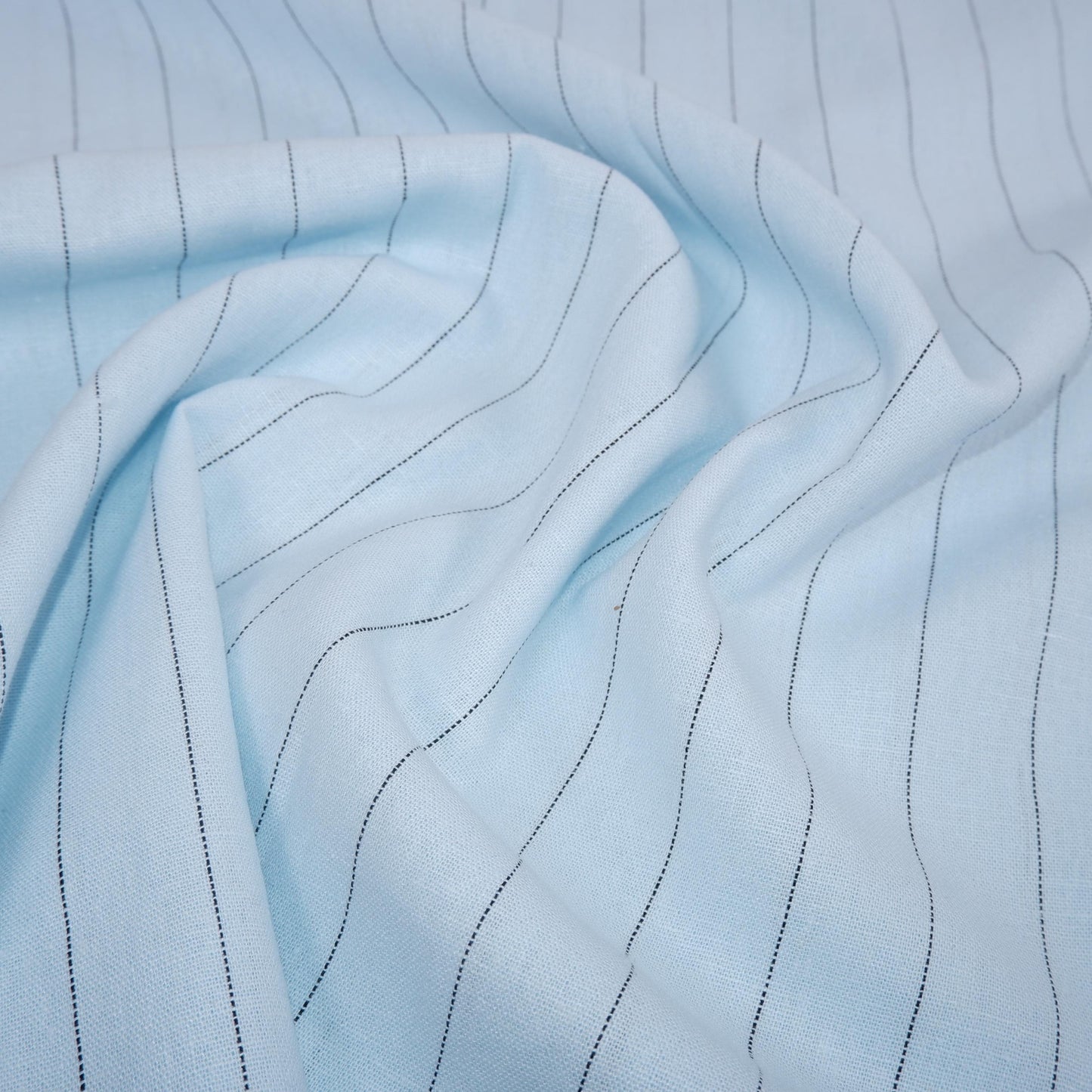 Premium Linen striped Fabric in pale green | Toulouse stripe Medium weight multicolor stripes Copenhagen Stripe
