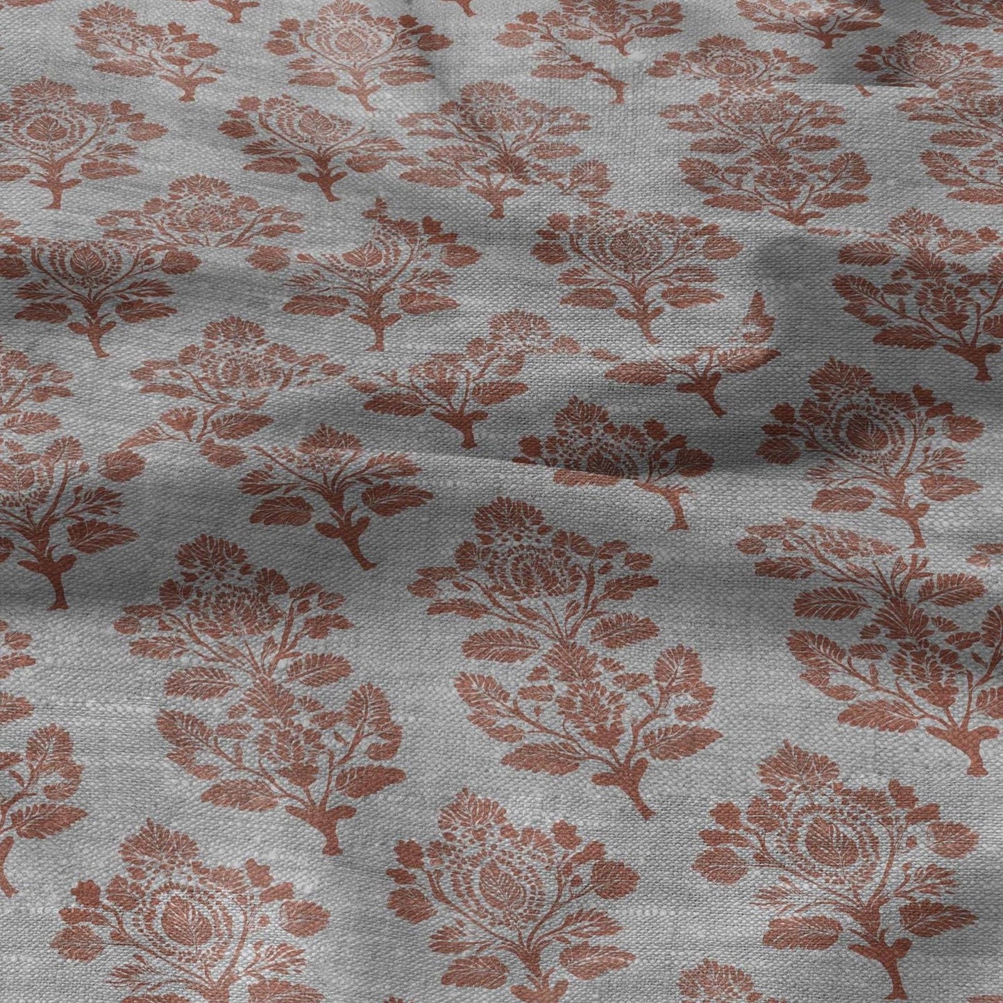 100% LINEN Fabric Pink block print - Heritage indian block print on linen print upholstery curtains dress making