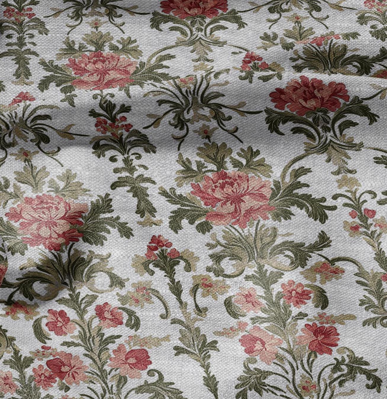 100% LINEN Fabric Regency - french floral linen Fabric by the Yard by LithuanianLinen for upholstery dressmaking curtains home textile