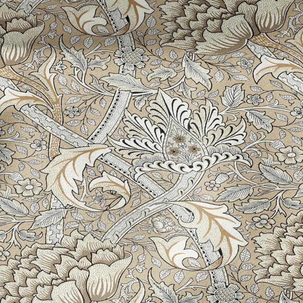 William Morris Windrush beige print on 100% LINEN - Victorian Art crafts linen Fabric - botanical Historical upholstery home textile