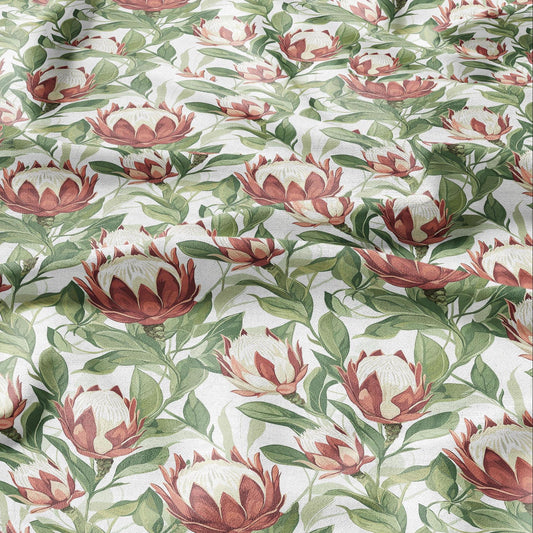 100% LINEN Fabric Tropical flowers - floral Fabric by Yard by LithuanianLinen for upholstery dressmaking curtains home textile 2037