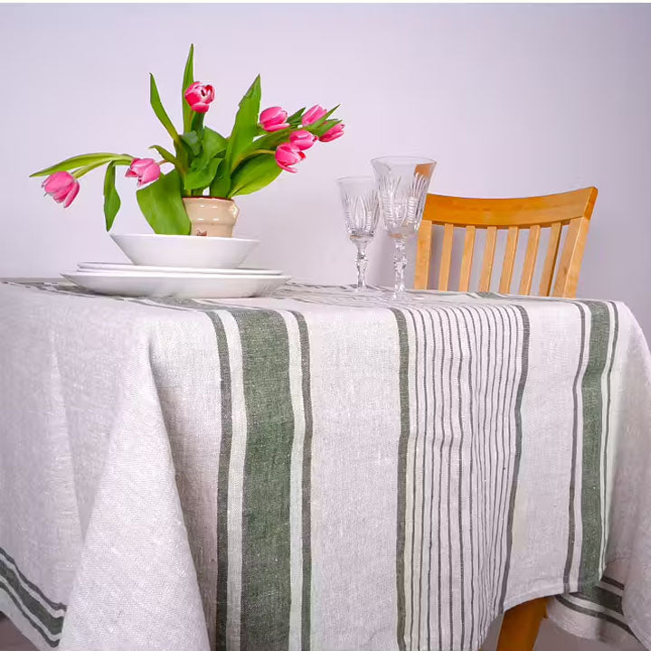 Village Red - linen tablecloth