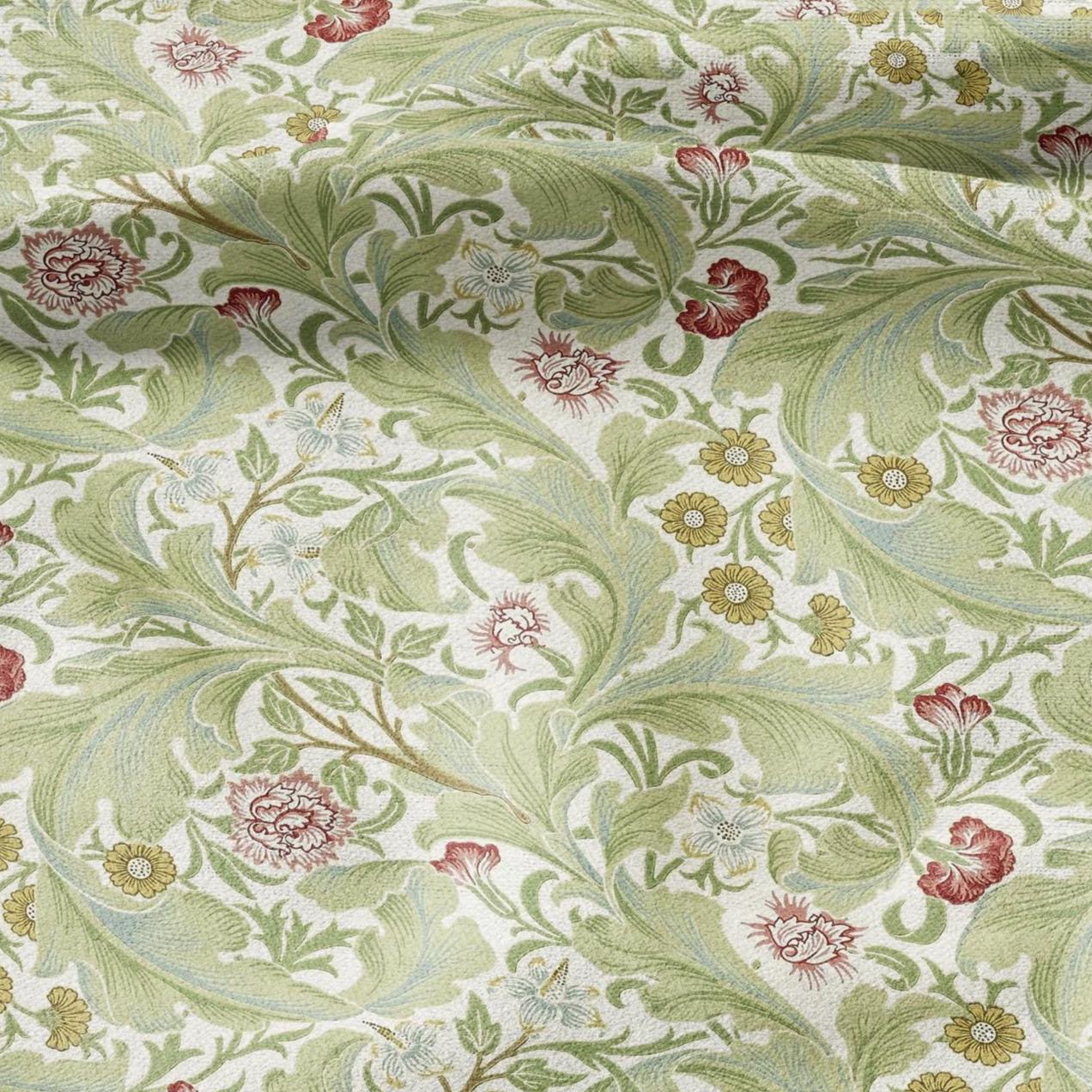 William Morris Leicester print on 100% LINEN - Victorian Art crafts linen Fabric - Linen fabric botanical Historical upholstery home textile