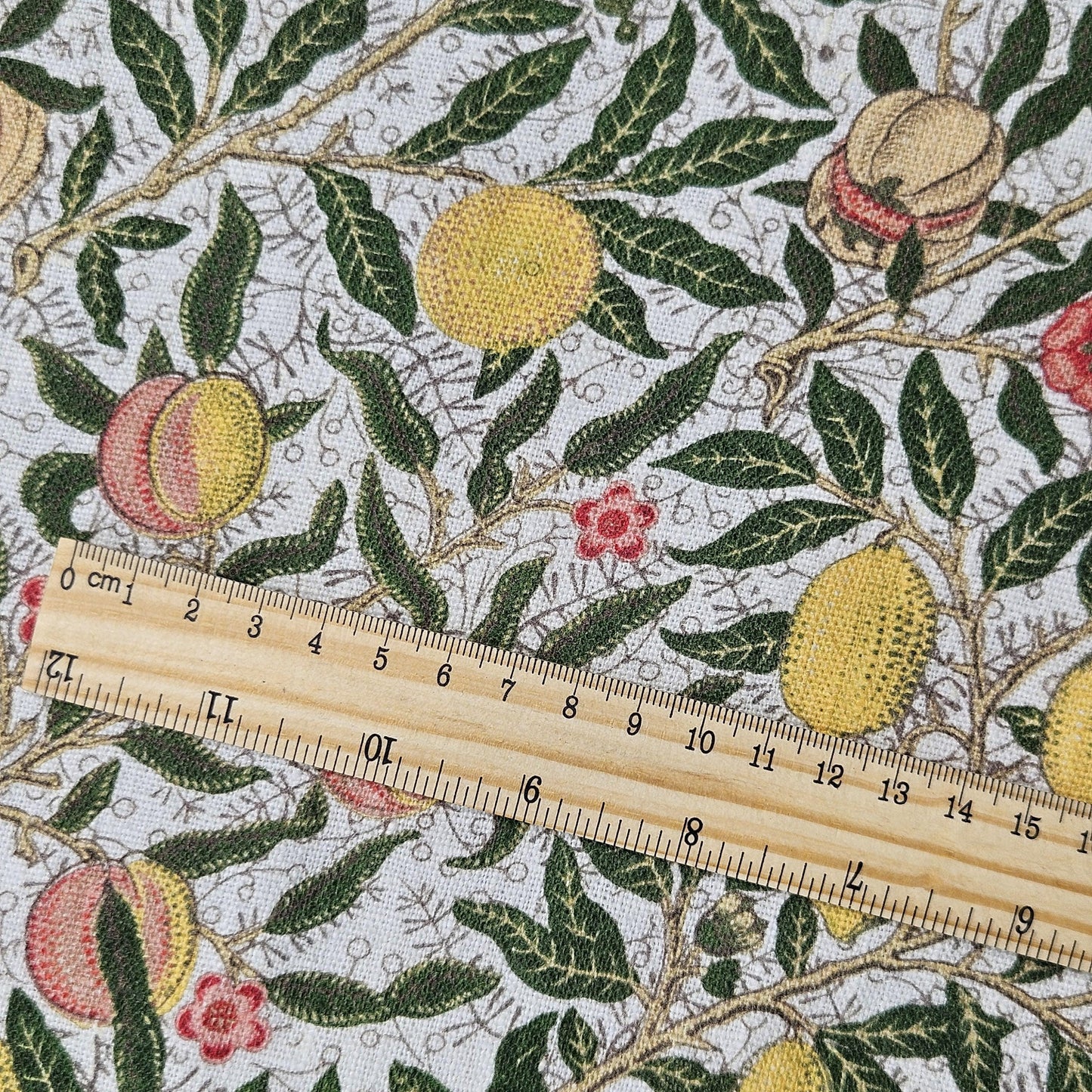 100% linen fabric with William morris Pomegranate print -Art crafts Victorian flax fabric upholstery heavy or medium dressmaking 2742