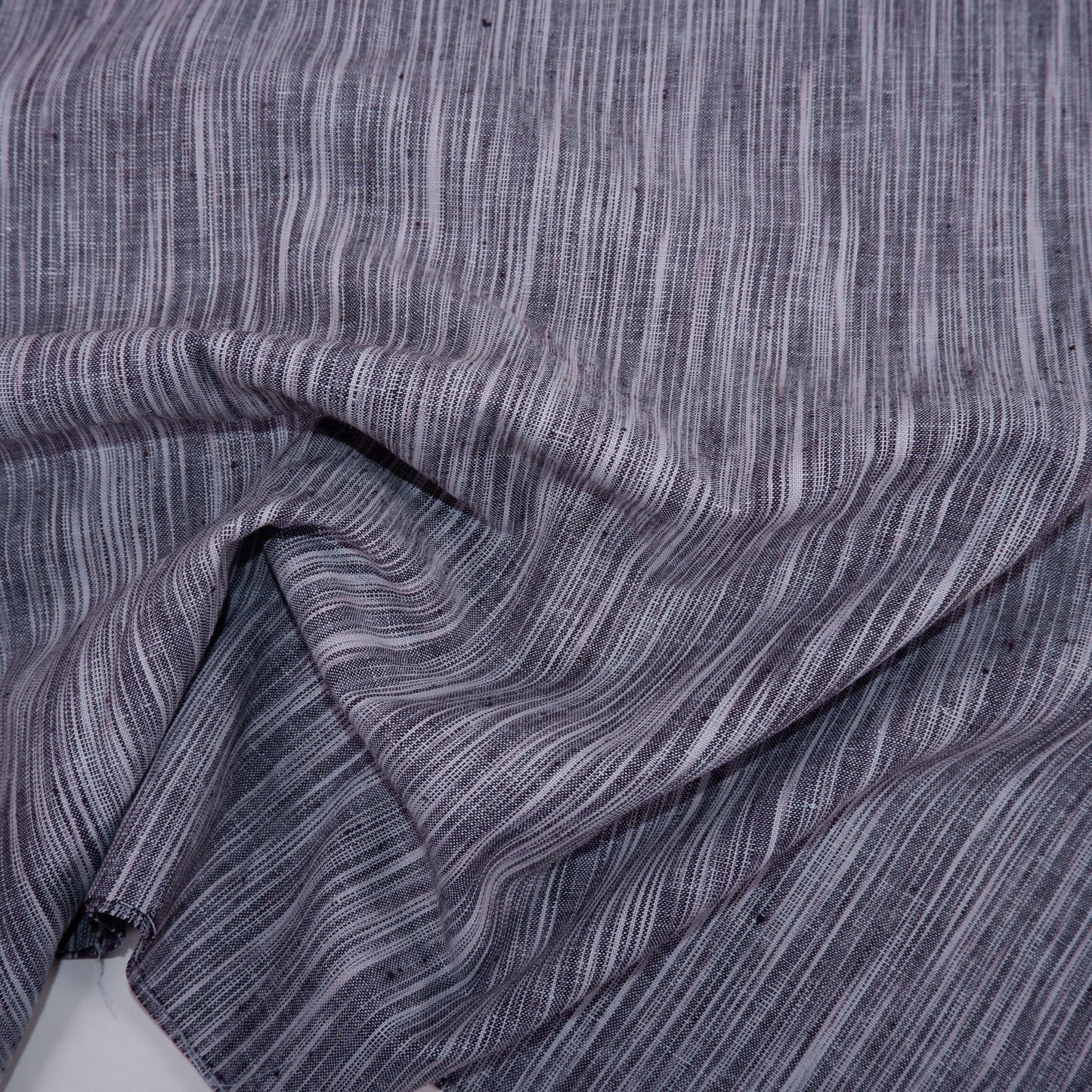 Premium Linen striped Fabric in gray | Naples stripe Medium weight multicolor stripes Copenhagen Stripe