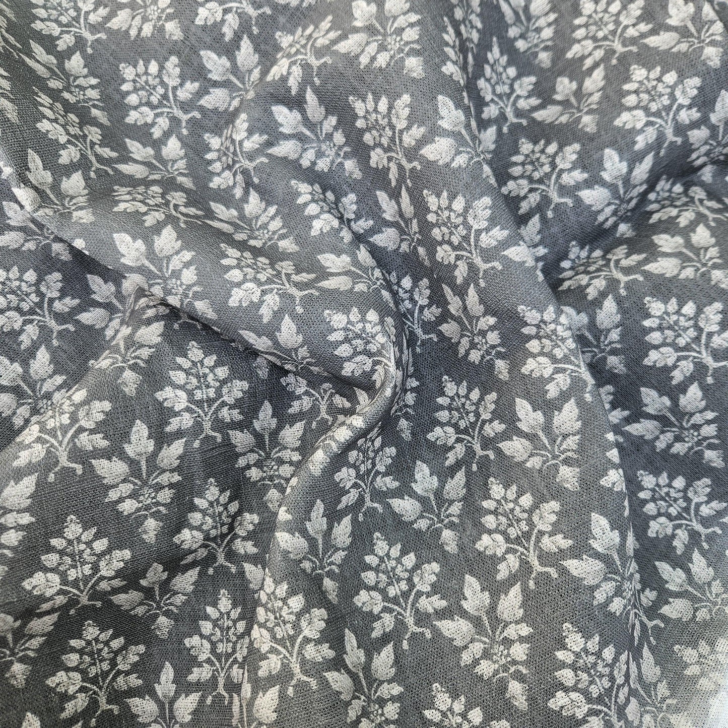 100% LINEN Fabric block print grey - heavy linen fabric for upholstery home decor or medium for clothing 2560