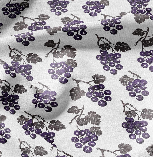100% LINEN Fabric Modern grape pattern on linen fabric - linen fabric for upholstery home decor dressmaking clothing sewing LithuanianLinen