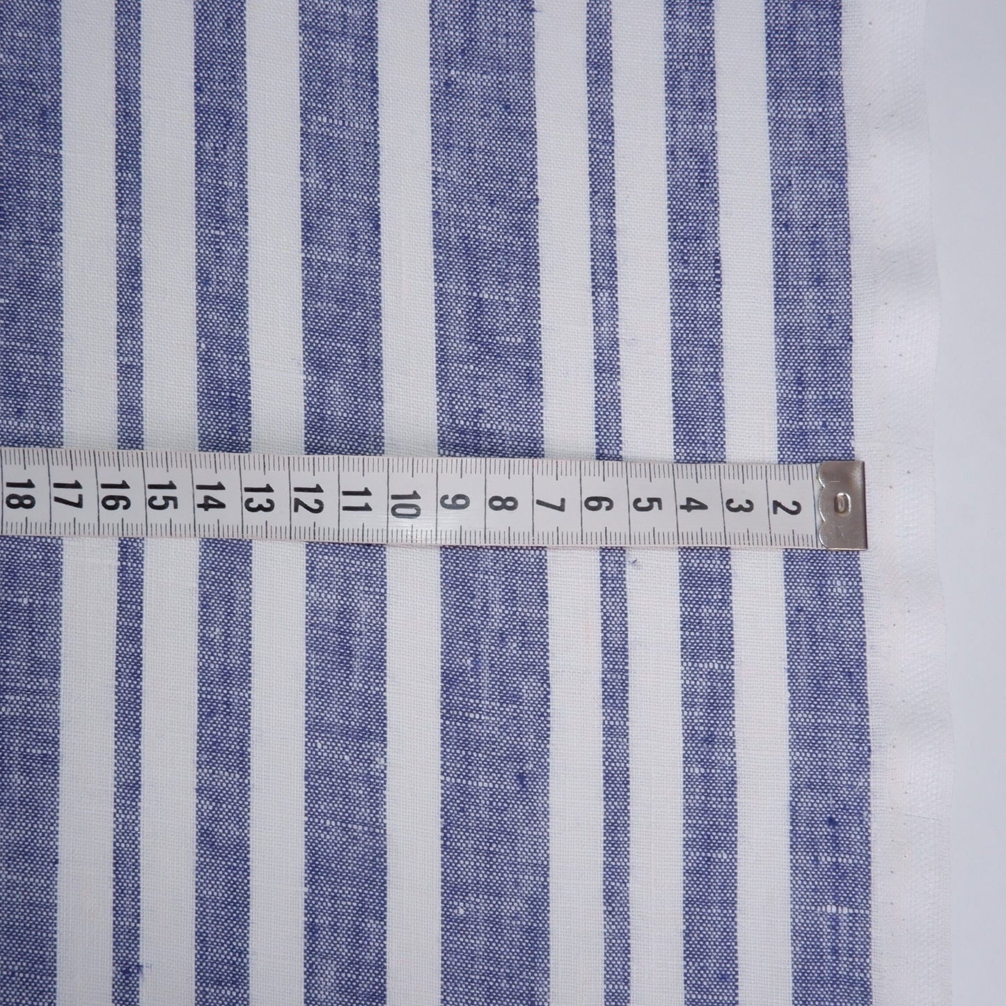 100% blue and white stripes in linen fabric - Medium weight - nautical fabric for clothing, curtains, home textile, home decor craft project
