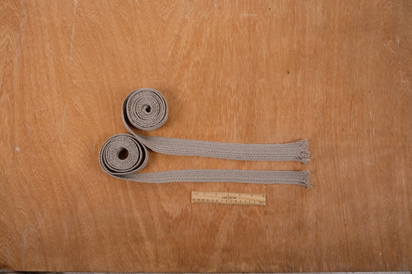 Handwoven Linen FLAT Braided trim for belts, flax cord ribbon in natural undyed linen