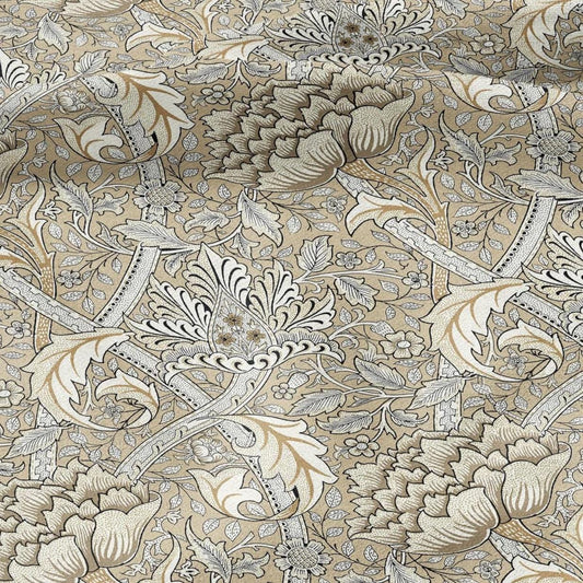 William Morris Windrush beige print on 100% LINEN - Victorian Art crafts linen Fabric - botanical Historical upholstery home textile