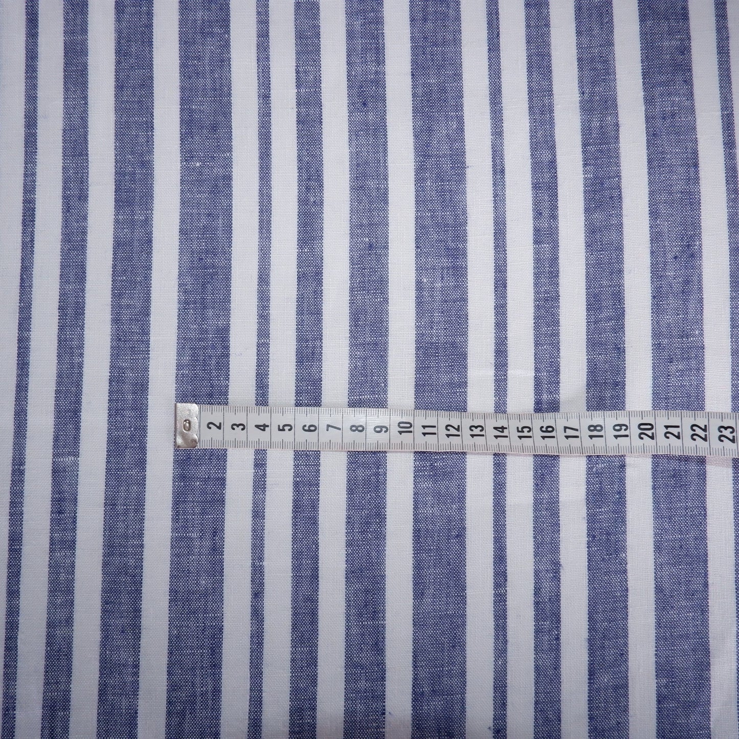 100% blue and white stripes in linen fabric - Medium weight - nautical fabric for clothing, curtains, home textile, home decor craft project