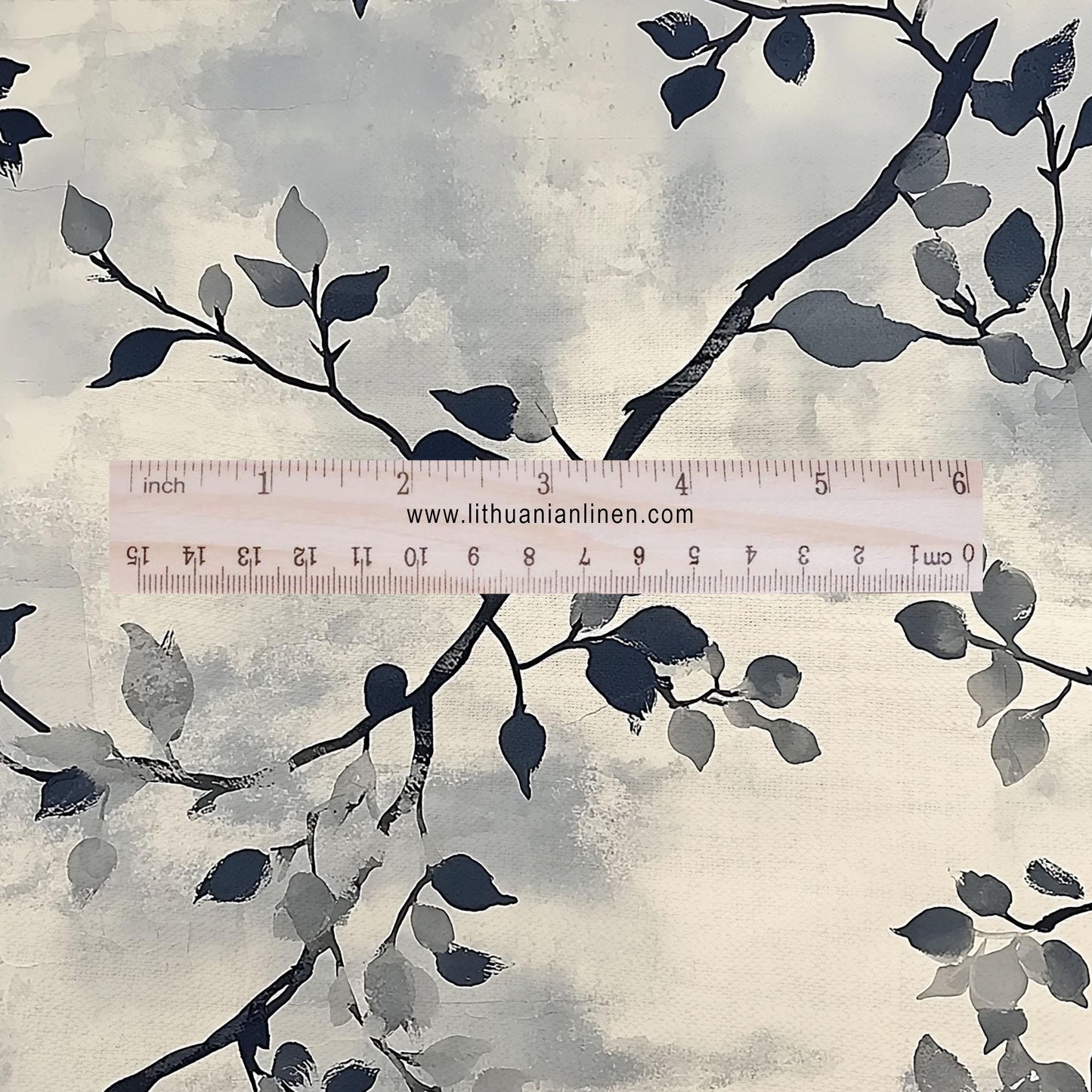 100% LINEN Fabric Abstract Watercolor Wabi Sabi tree print - modern contemporary print on linen fabric upholstery dress making curtains