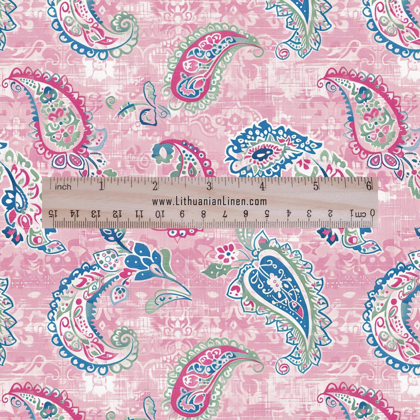 100% linen Vintage Pale pink Paisley Print fabric for Curtain Upholstery Cushion - Vintage Indian block print fabric for dress making sewing
