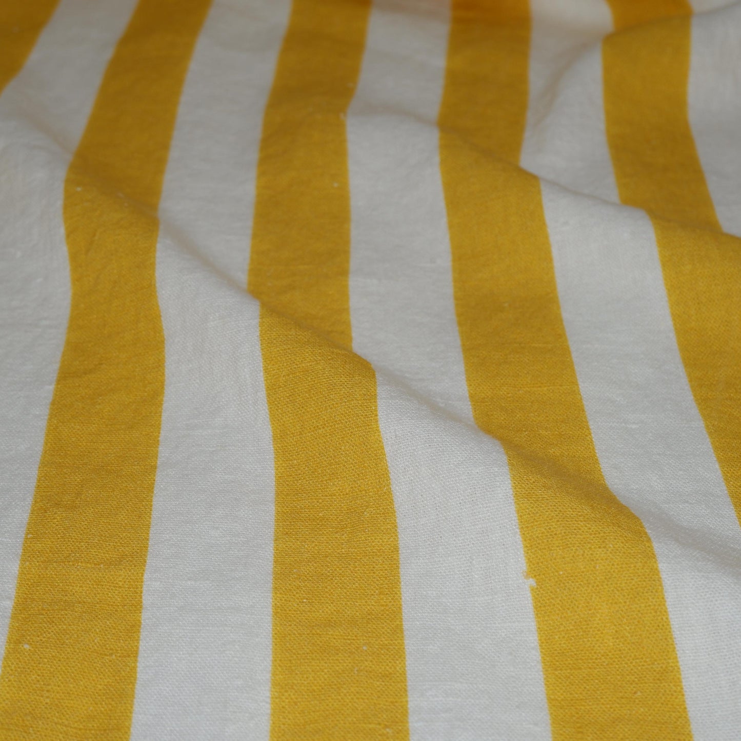 100% LINEN Fabric Maxi striped yellow white Avignon - french linen floral upholstery home textile Victorian fabrics 3351