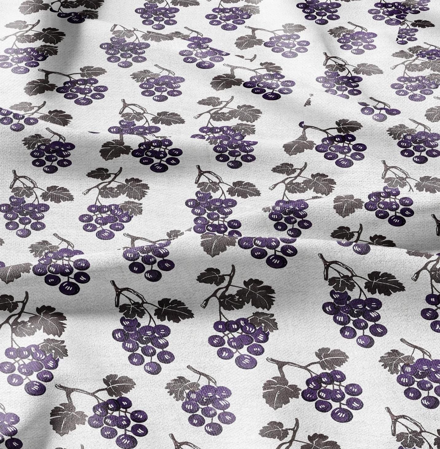 100% LINEN Fabric Modern grape pattern on linen fabric - linen fabric for upholstery home decor dressmaking clothing sewing LithuanianLinen