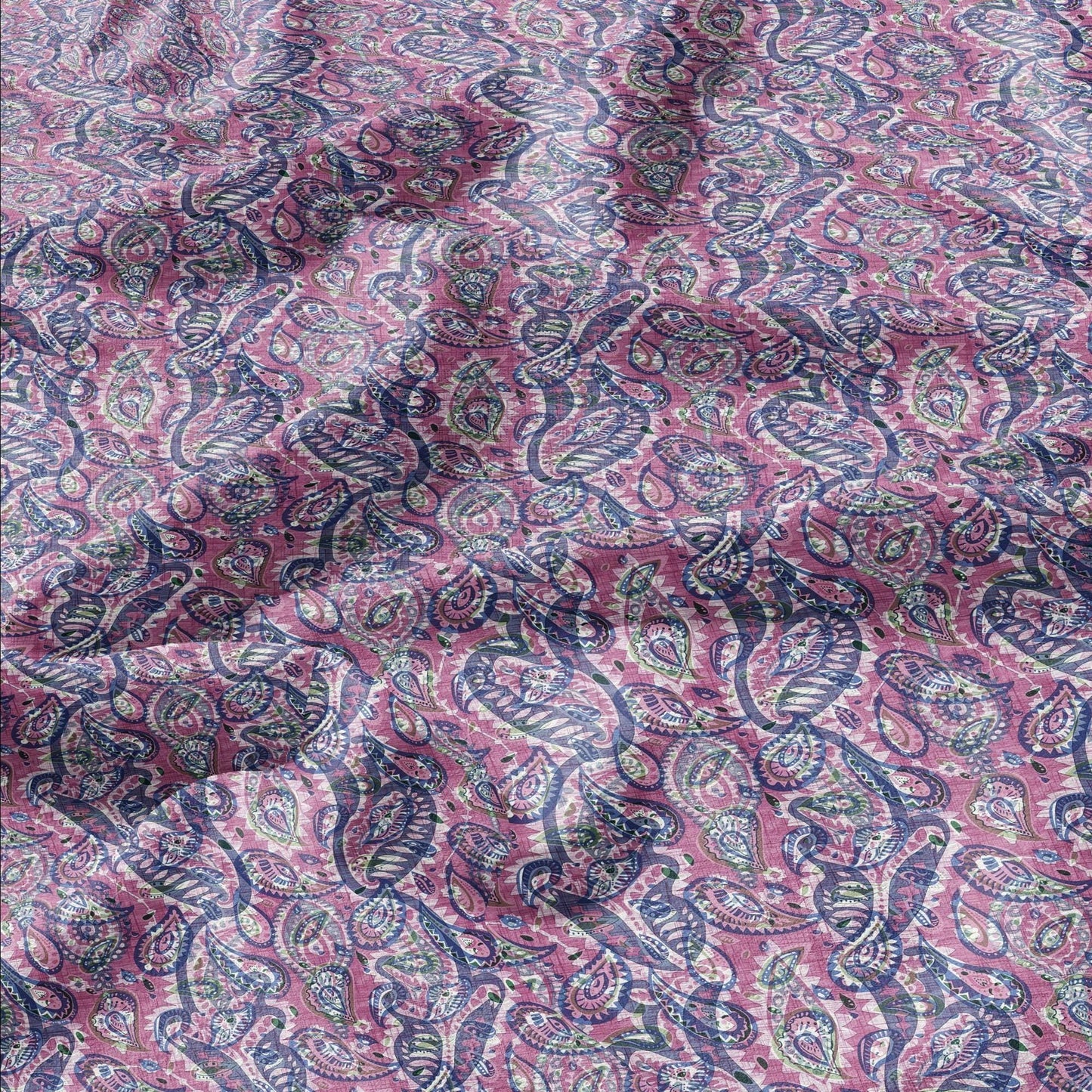 100% linen Vintage Brown Paisley Print fabric for Curtain Upholstery Cushion - Vintage Indian block print fabric for dress making sewing