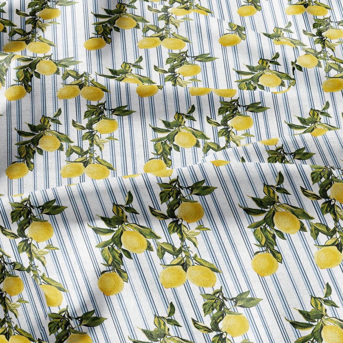 100% LINEN Fabric with lemon stripe pattern - linen fabric for upholstery home decor dressmaking clothing sewing LithuanianLinen