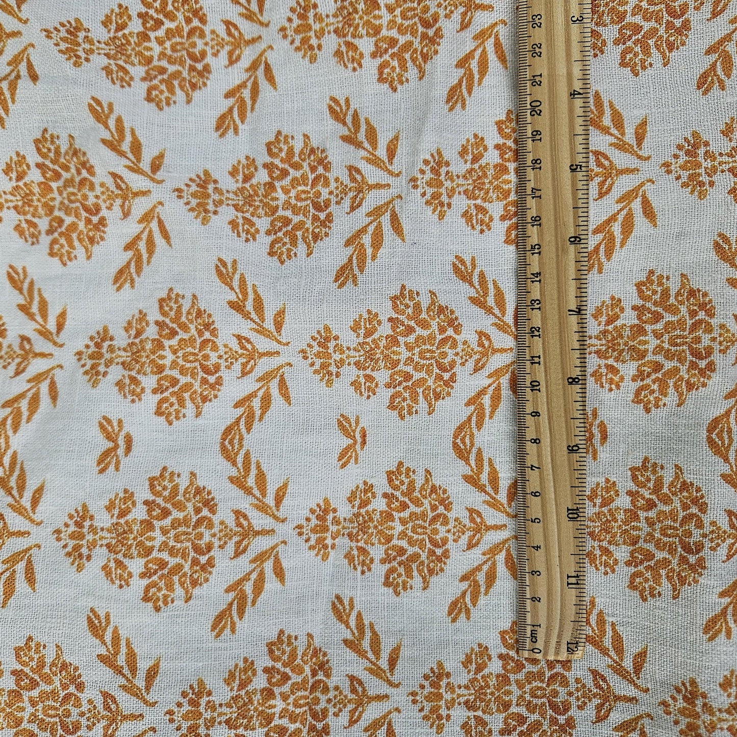 100% LINEN Fabric block print mustard yellow on white - heavy linen fabric for upholstery home decor or medium for clothing 2183