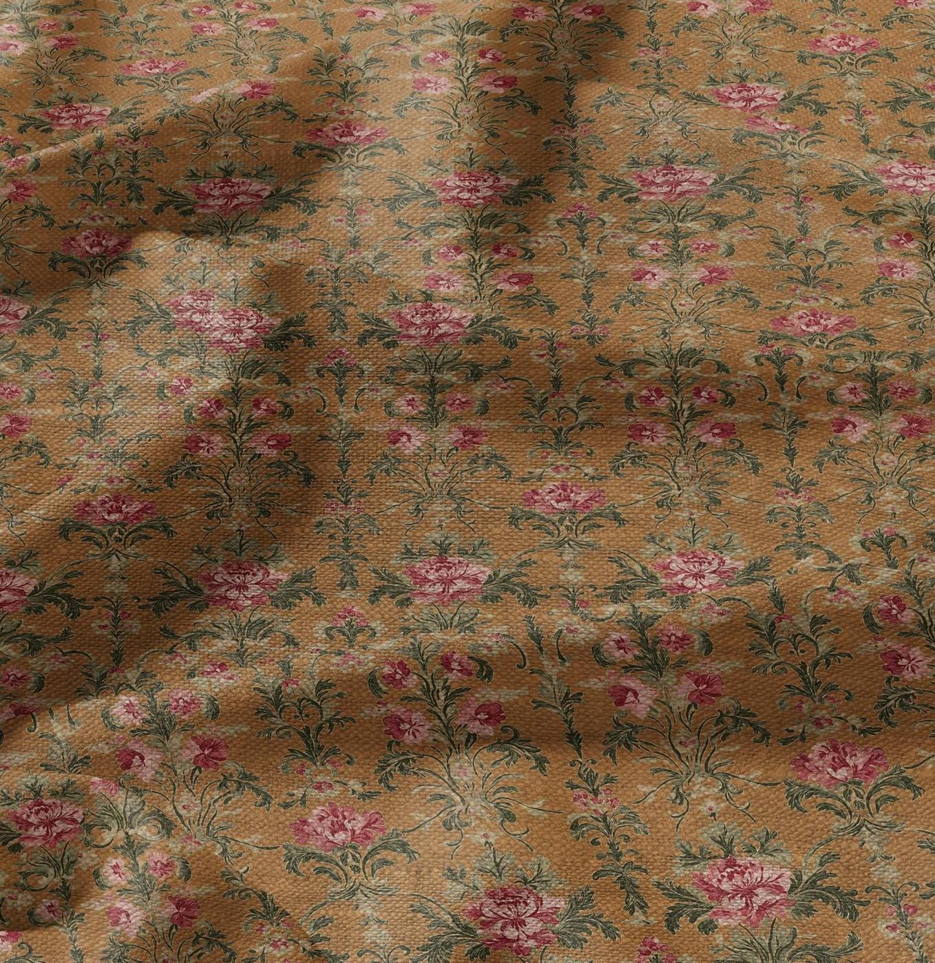 100% LINEN Fabric Regency yellow - french floral linen Fabric by the Yard LithuanianLinen for upholstery dressmaking curtains home textile
